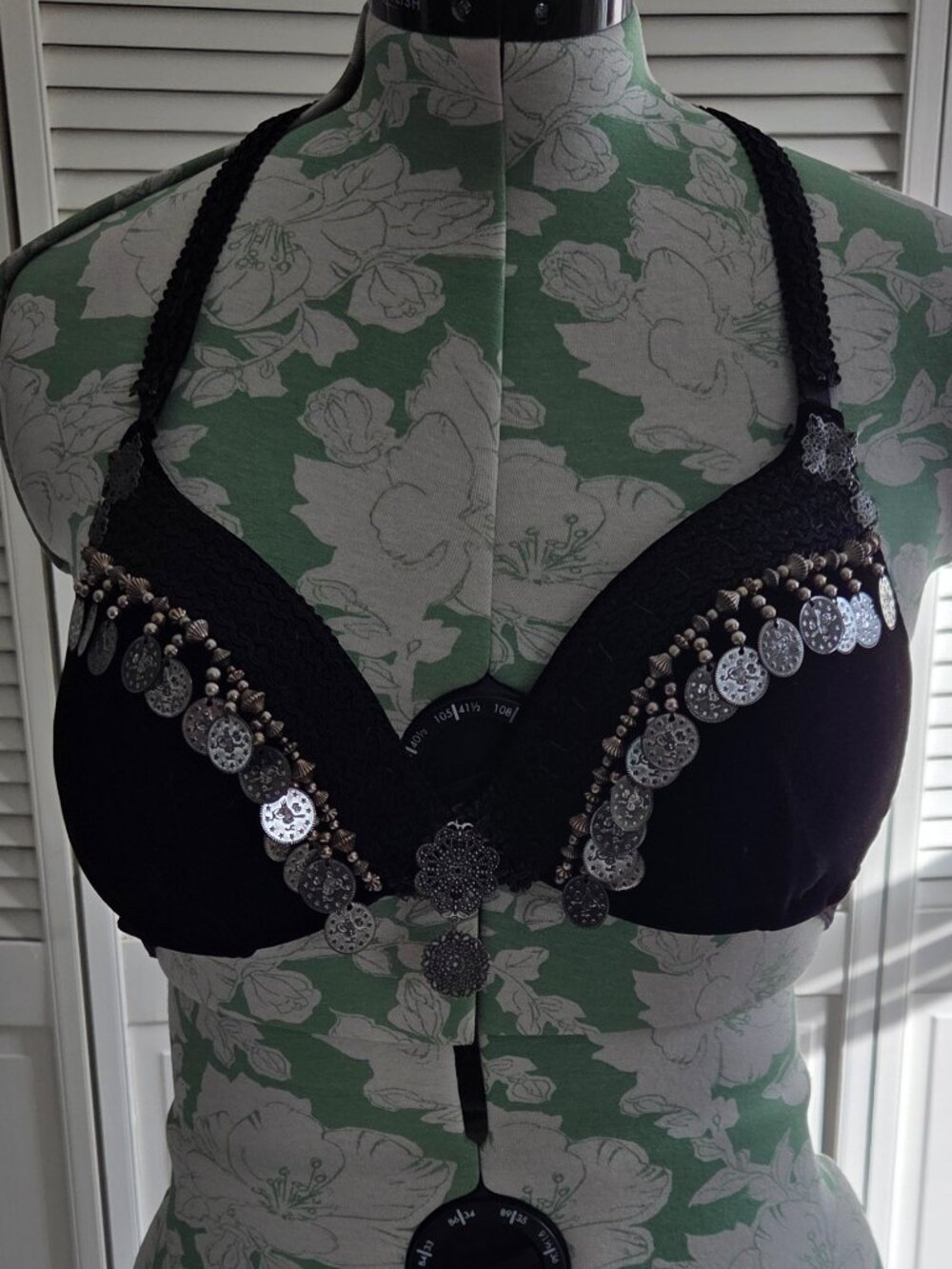 Black Halter Bra for Tribal or Fusion Belly Dance